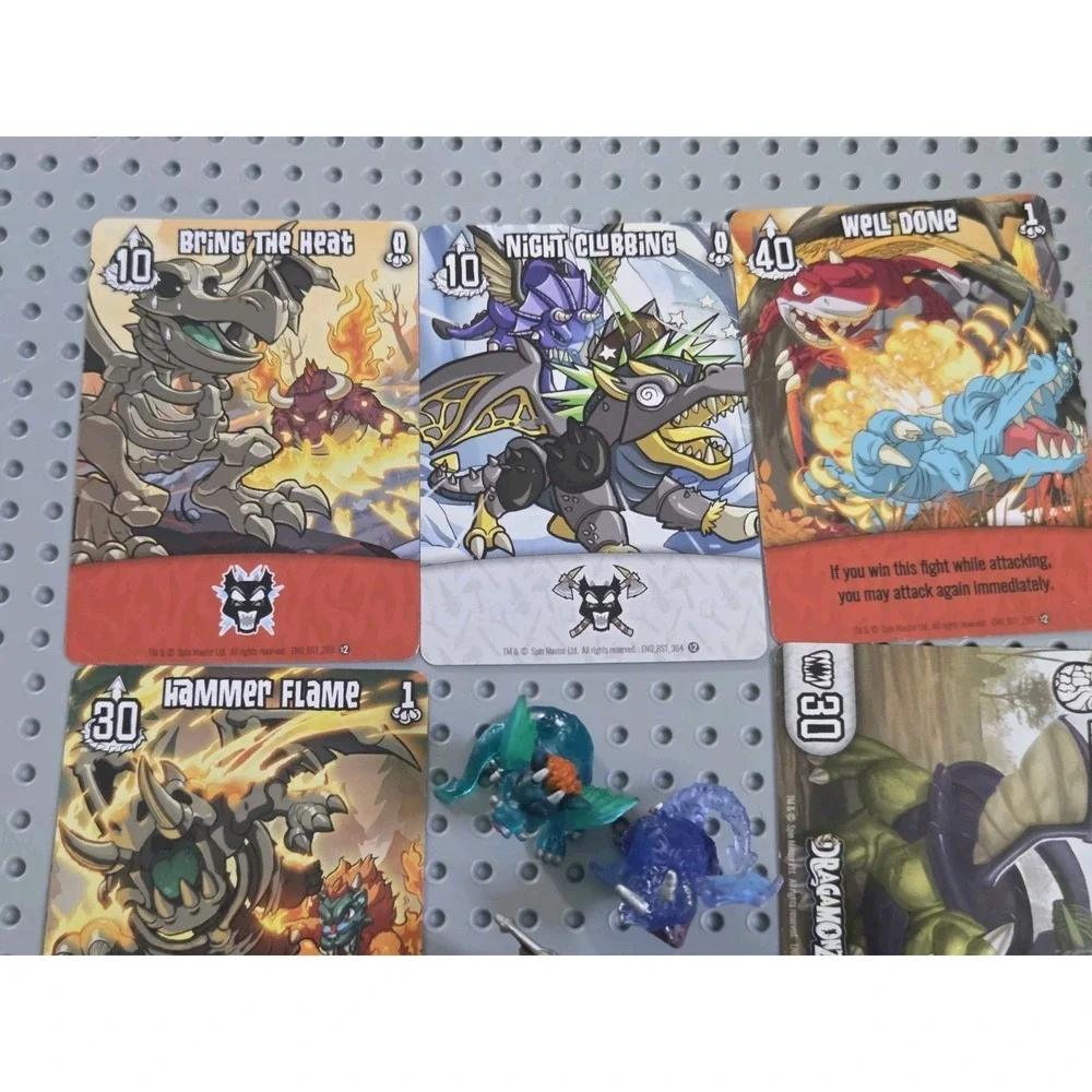 Dragamonz Dragon‎ Figures and Battle Cards 8pc Lot Collectible Toy